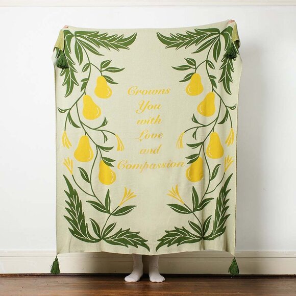 Fete Fruit of the Spirit Knit Throw Blanket Love 100% Cotton Bible Scripture - Picture 1 of 3